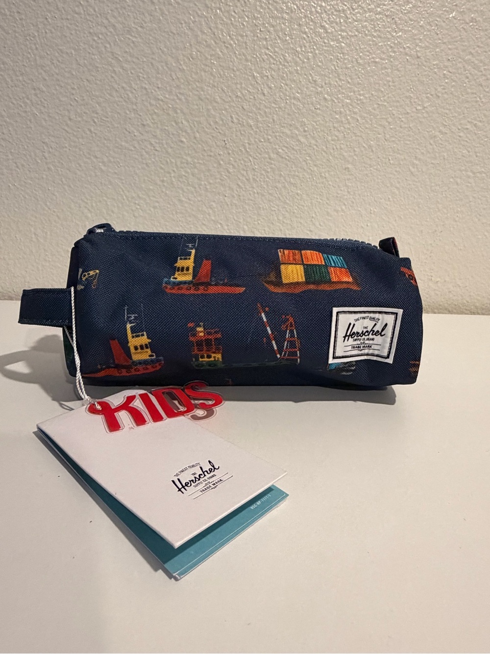 Herschel Supply Company Navy Kids Toiletry Bag with Boat Print